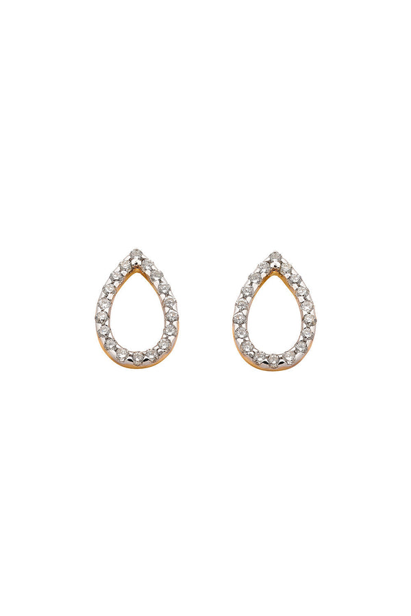 Karen Walker Capsule Diamond Earrings 9ct Gold .24ct Diamond