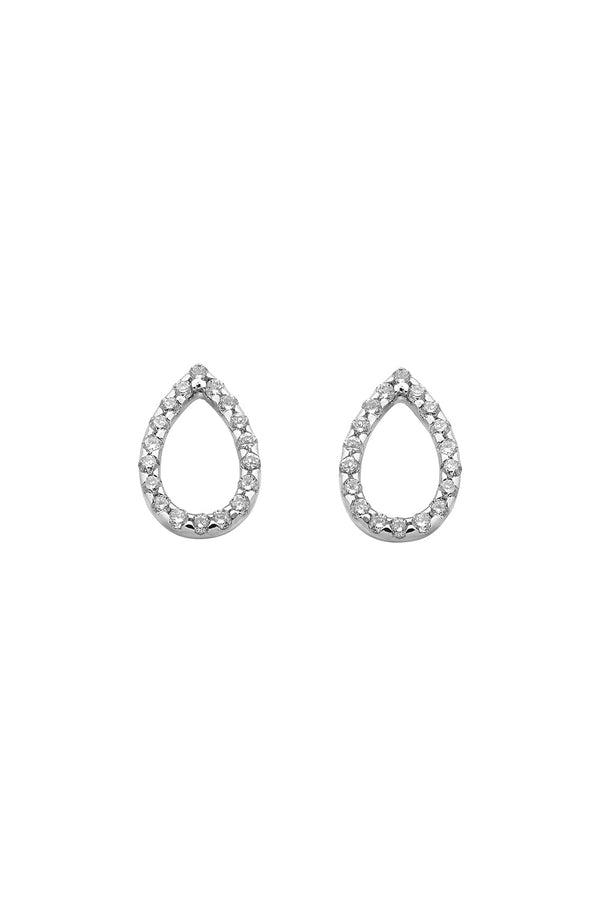 karen walker Capsule Diamond Earrings 9ct White Gold .24ct Diamond