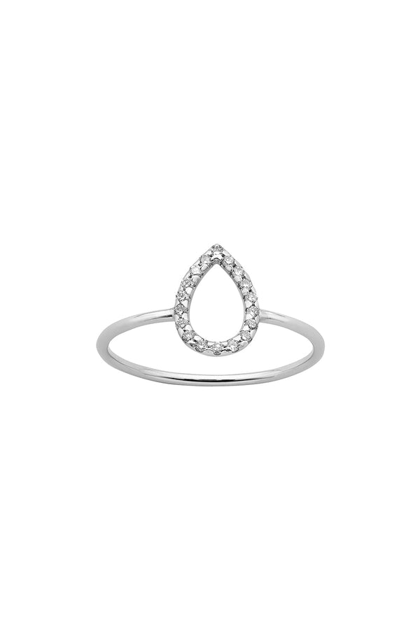 karen walker Capsule Diamond Ring 9ct White Gold .12ct Diamond