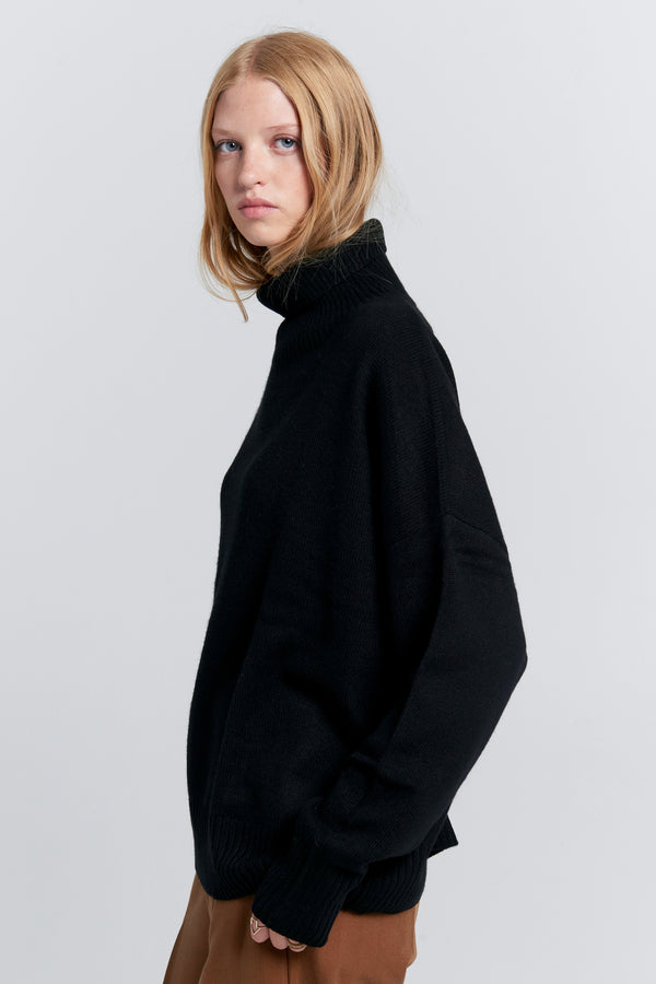 Karen Walker Carmen Oversized Turtleneck Sweater Black