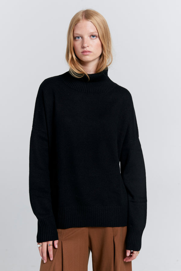 karen walker Carmen Oversized Turtleneck Sweater Black
