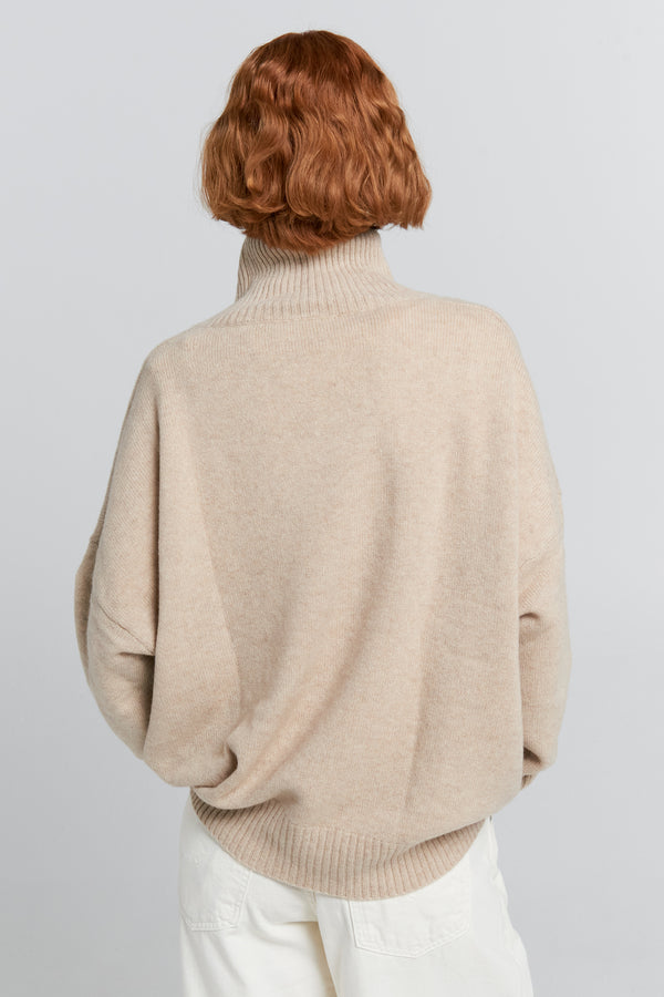 Karen Walker Carmen Oversized Turtleneck Sweater Stone Marle