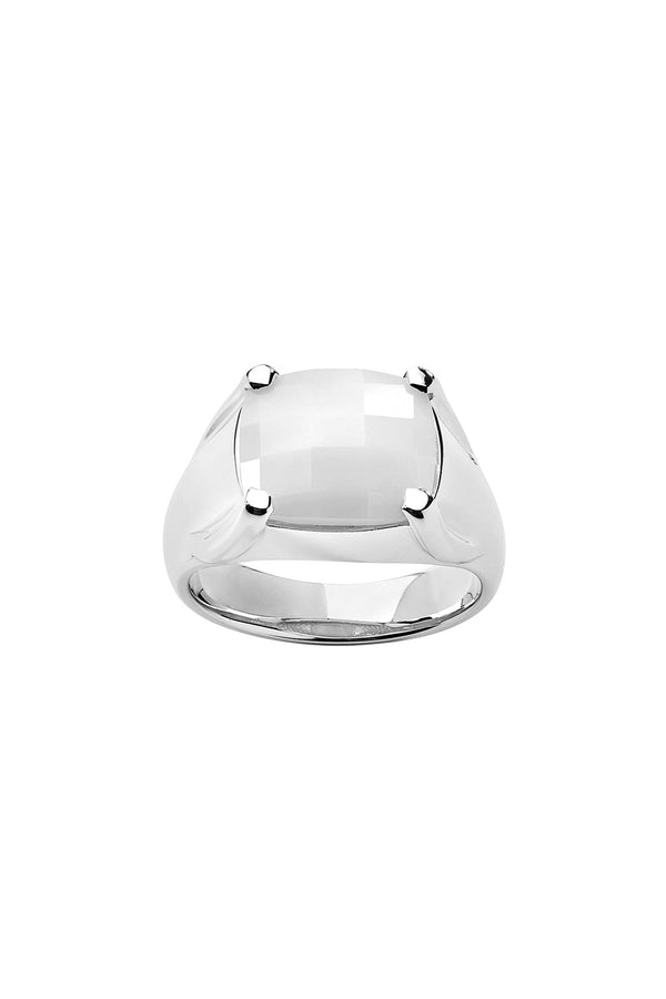 karen walker Chequerboard Ring 12x10mm Silver & White Agate