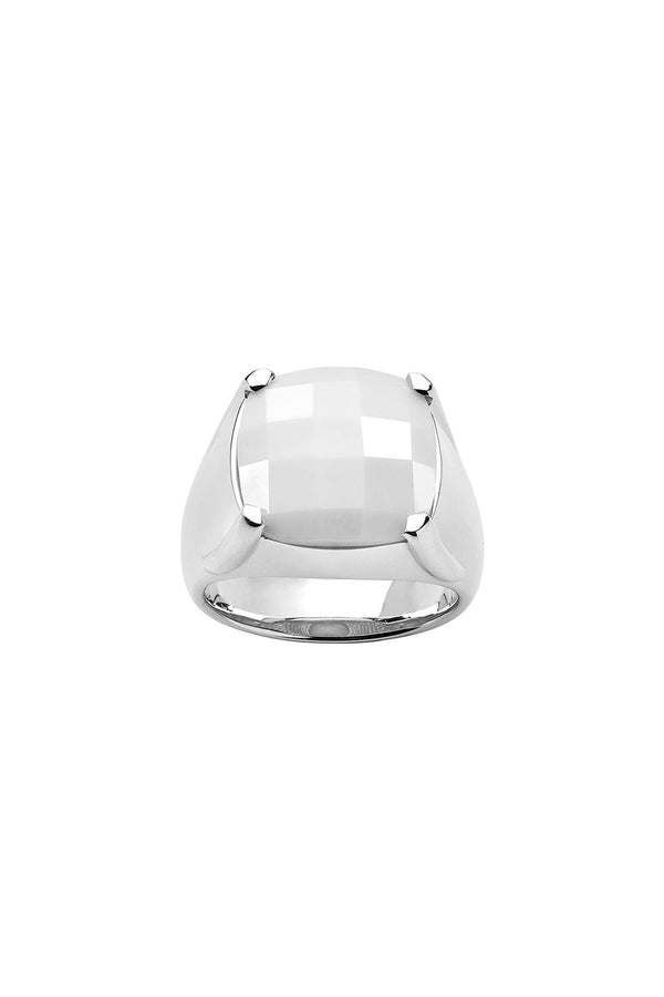 karen walker Chequerboard Ring 14mm Silver & White Agate
