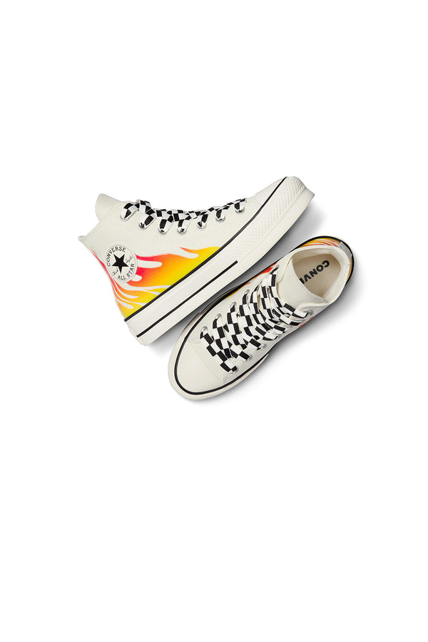 karen walker Chuck Taylor All Star Lift Platform Flames High Top Egret