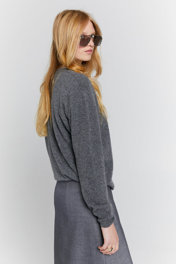 Karen Walker Classic Cashmere Sweater Charcoal Marle