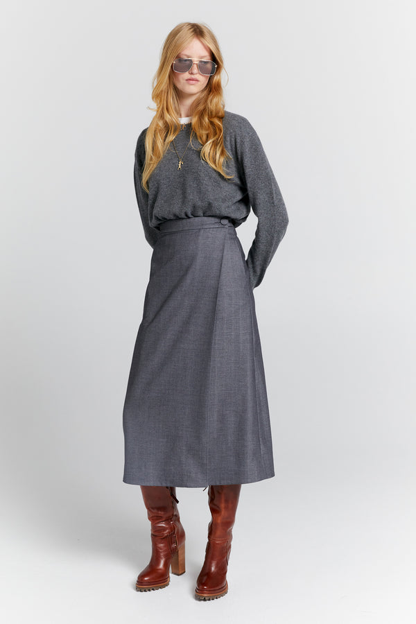 Karen Walker Classic Cashmere Sweater Charcoal Marle