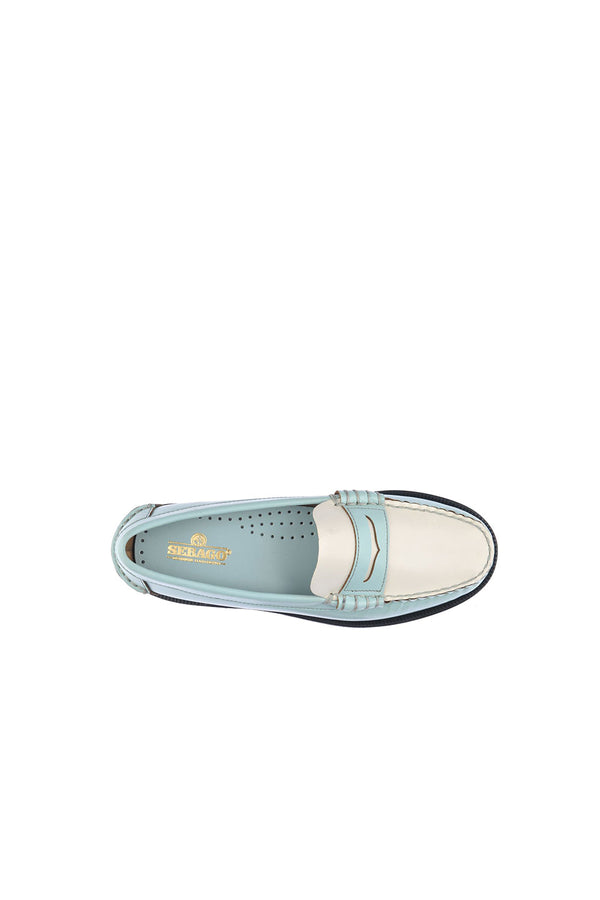 Karen Walker Classic Dan Pigment Loafers Blue Ice/White