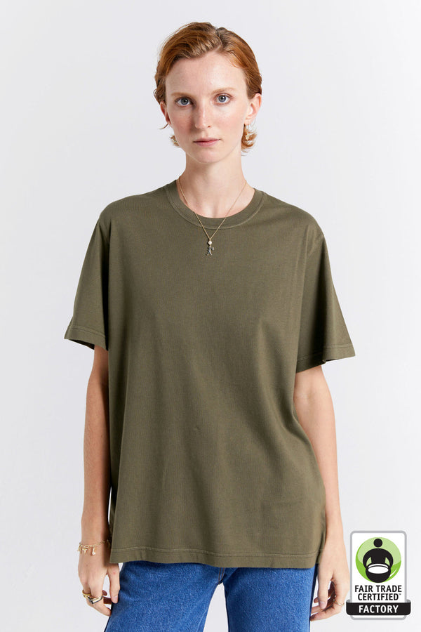 karen walker Classic Organic Cotton T-Shirt Hunter Green