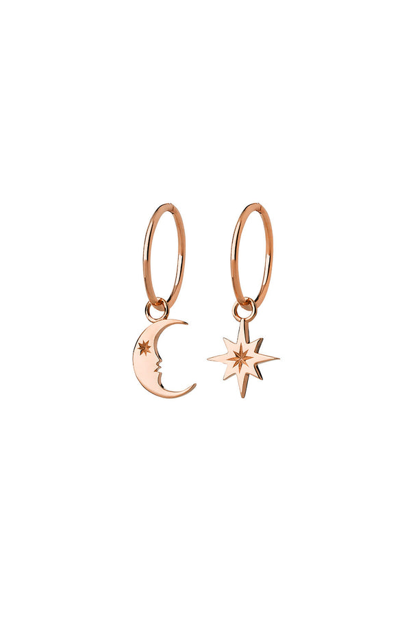 karen walker Crescent Moon and Star Sleepers Rose Gold