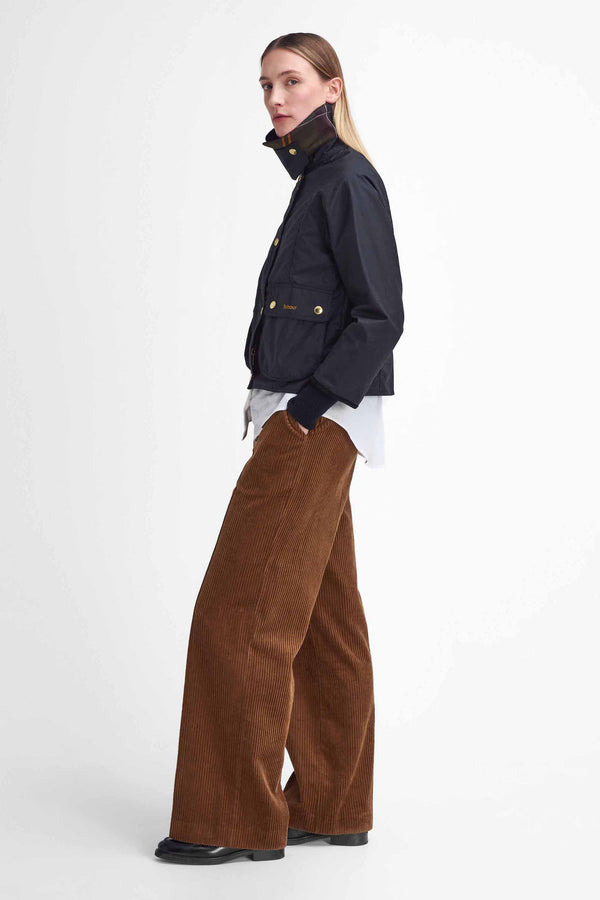 Karen Walker Cropped Beadnell Wax Jacket Black/Classic