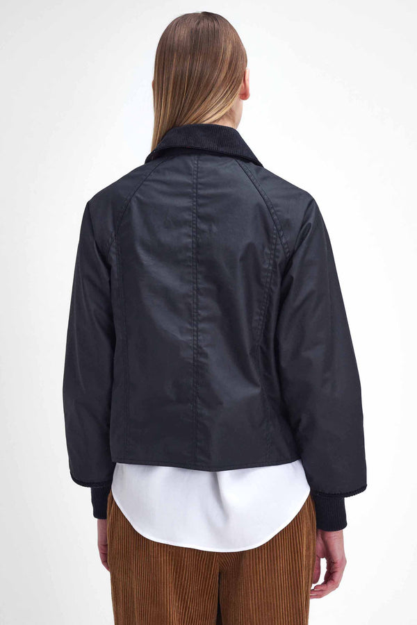 Karen Walker Cropped Beadnell Wax Jacket Black/Classic