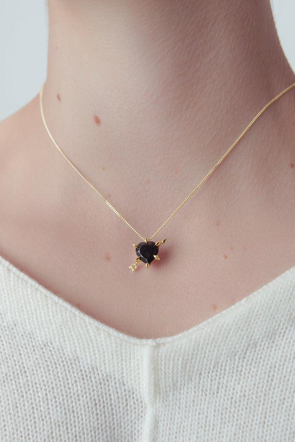 Karen Walker Cupid's Arrow And Heart Necklace Gold Onyx