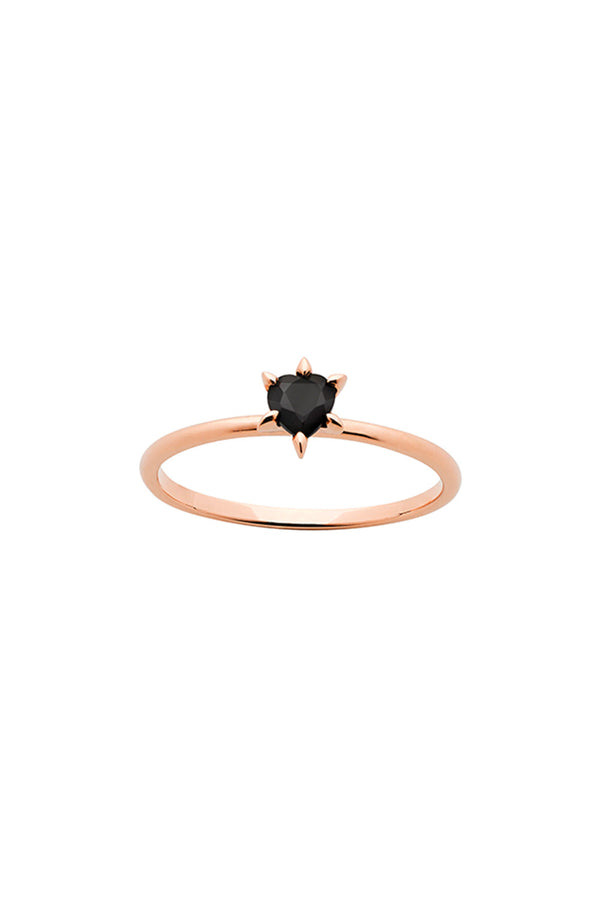 Karen Walker Cupid's Heart Mini Ring Rose Gold Onyx