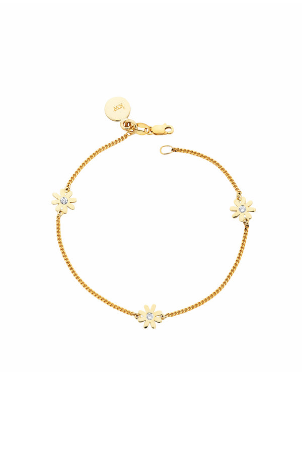 karen walker Daisy Bracelet with 3x70pc JK/I1 Diamonds Gold
