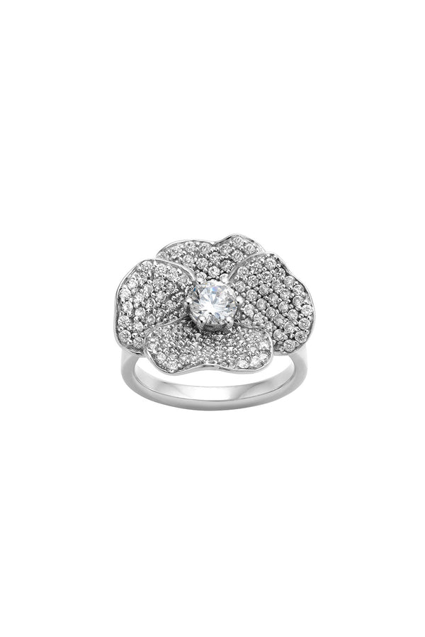 karen walker Diamond Pansy Ring 9ct White Gold 1.58ct Diamond