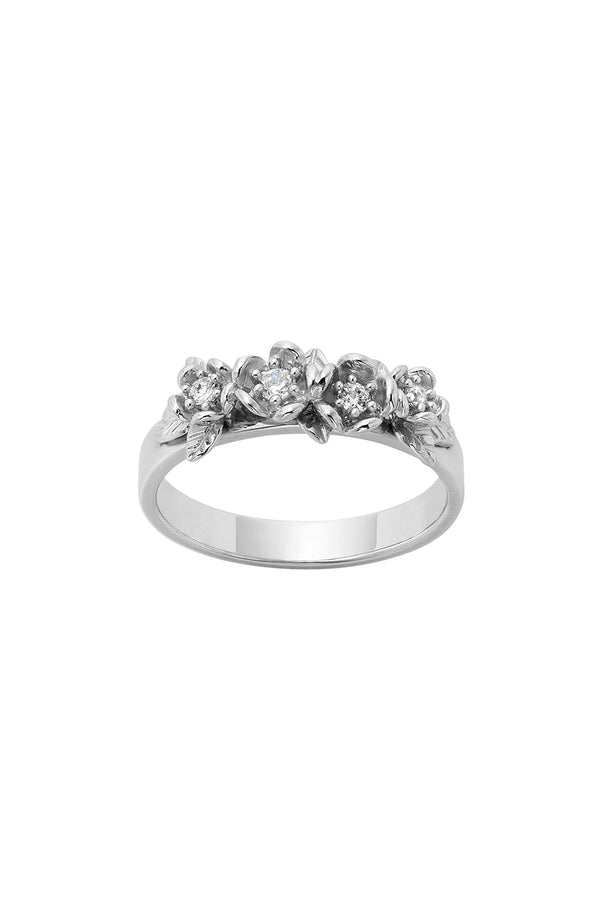 karen walker Diamond Posie Wreath Ring 9ct White Gold .13ct Diamond