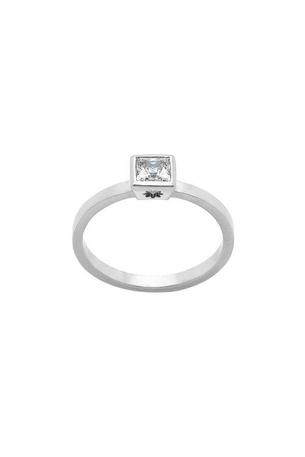 Karen Walker Diamond Princess Ring 9ct White Gold .40ct Diamond