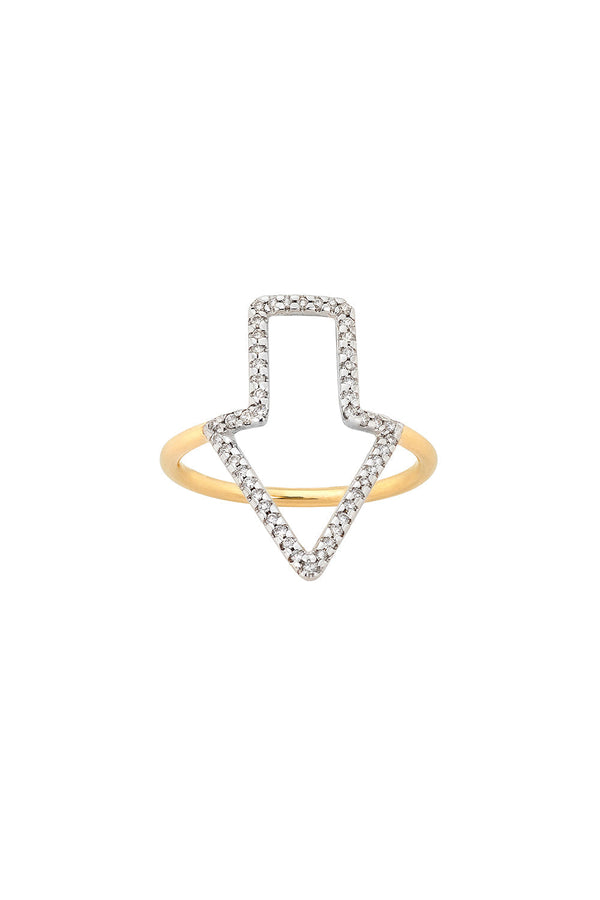 karen walker Diamond Runaway Arrow Ring 9ct Gold .28ct Diamond