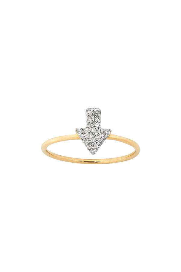 Karen Walker Diamond Superfine Arrow Ring 9ct Gold .13ct Diamond