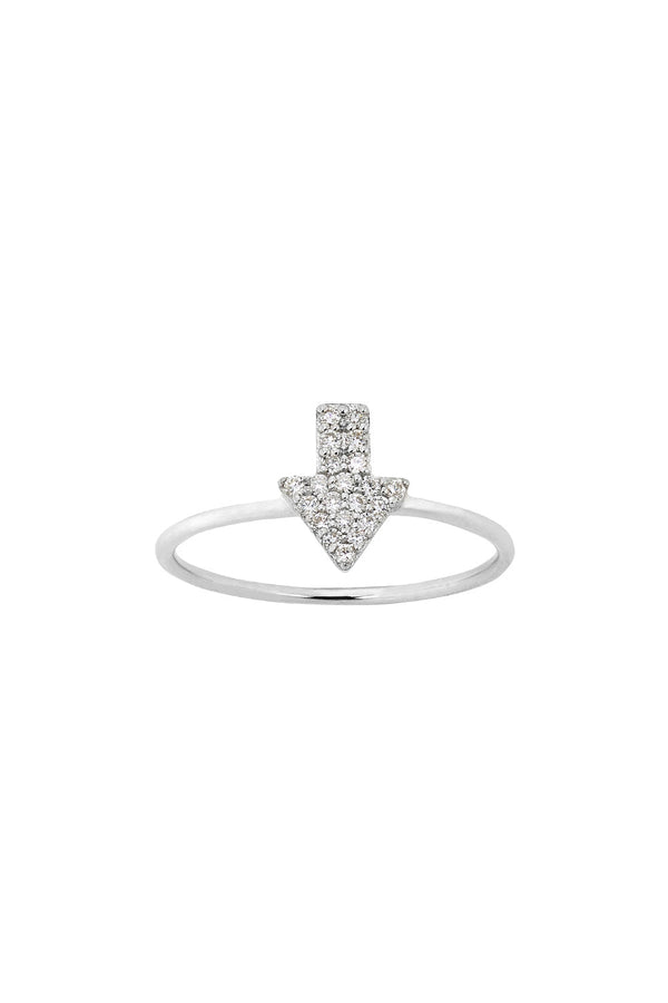 karen walker Diamond Superfine Arrow Ring 9ct White Gold .13ct Diamond