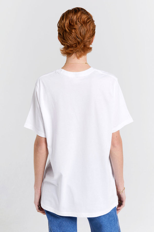 Karen Walker Embroidered Runaway Girl Classic Organic Cotton T-Shirt White