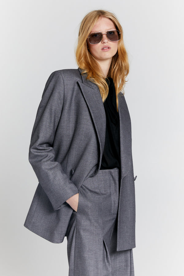 Karen Walker Escapade Double Breasted Jacket Charcoal