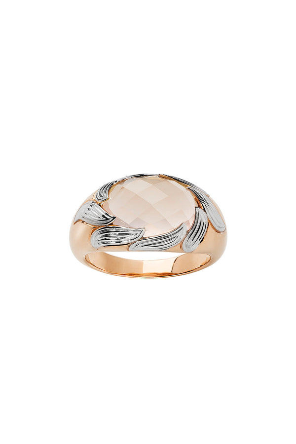 karen walker Flame Cocktail Ring Rose Gold & Rose Quartz