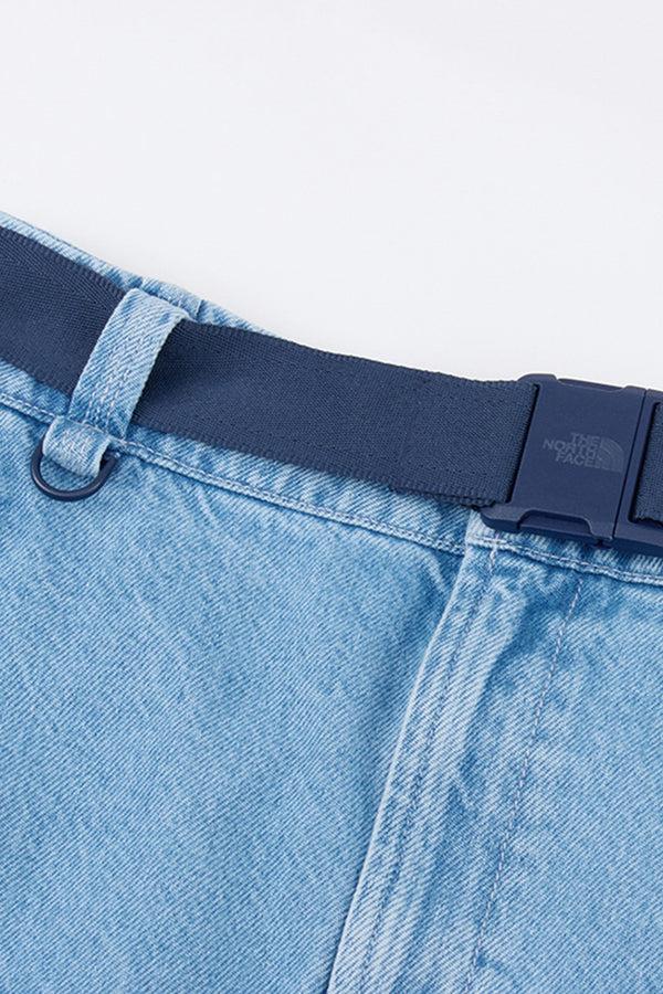 Karen Walker Flared Denim Maxi Skirt Light Indigo Denim Wash