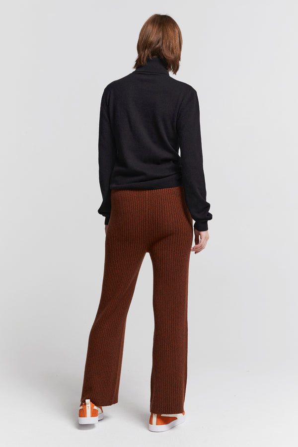 Karen Walker Frances Rib Pants Petite Chestnut Marle