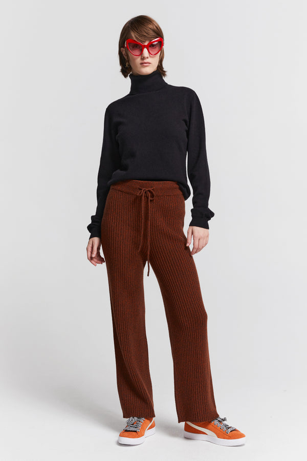 karen walker Frances Rib Pants Petite Chestnut Marle