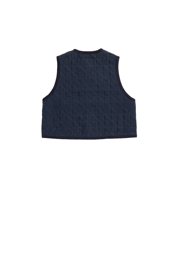 Karen Walker Gauze Leaf Quilt Cropped Thornham Navy