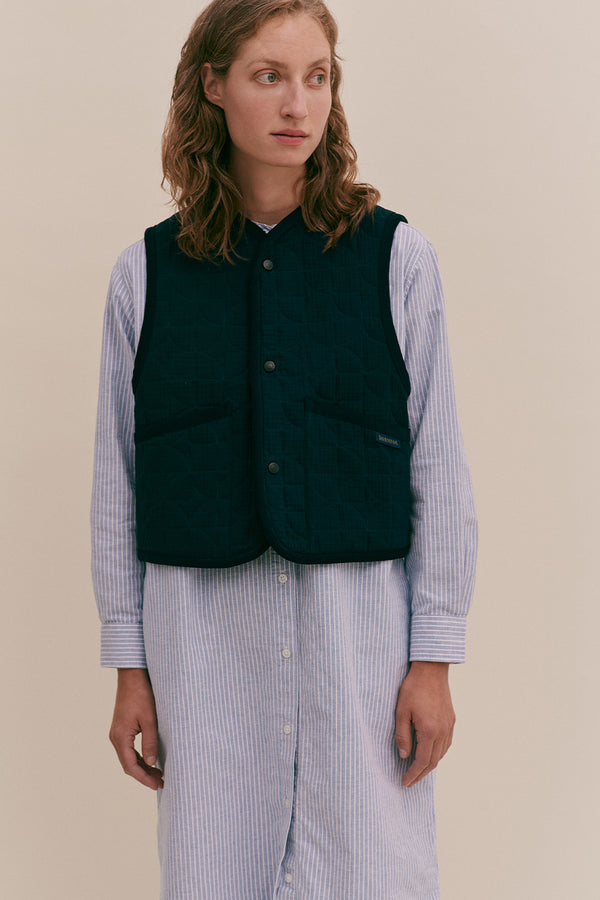 karen walker Gauze Leaf Quilt Cropped Thornham Navy