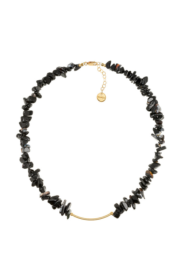 Karen Walker Gemstone Chip Necklace With Gold-Filled Bar