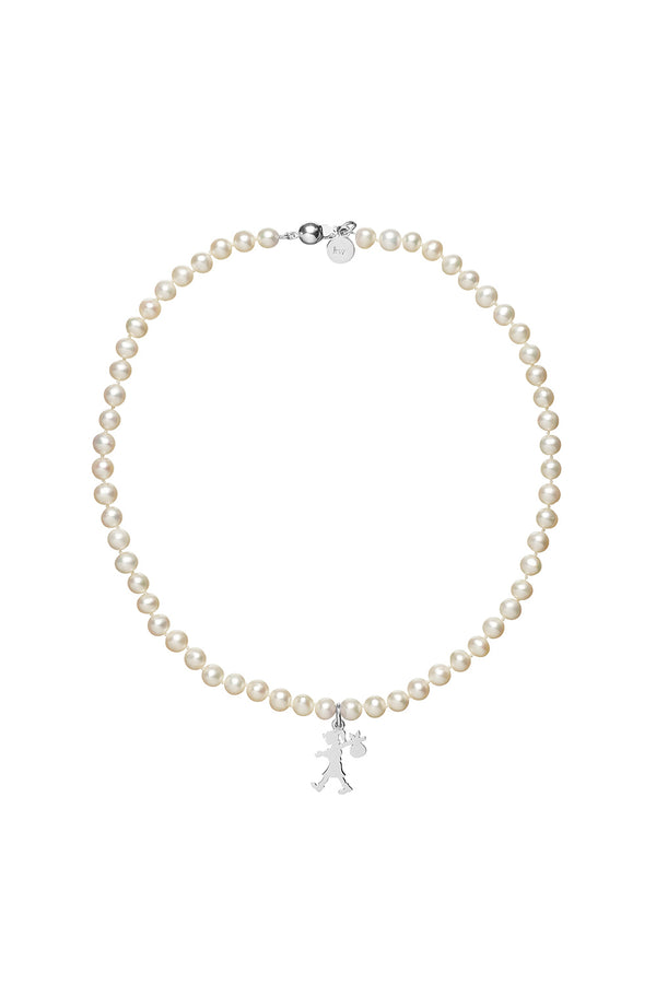 Karen Walker Girl With All The Pearls Necklace Silver