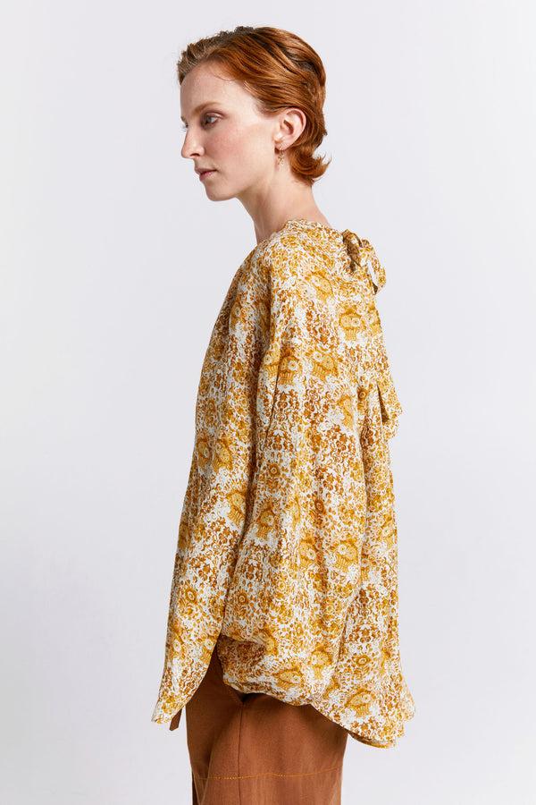 Karen Walker Heirloom Blouse Off-White/Antique Gold