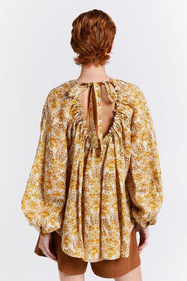 Karen Walker Heirloom Blouse Off-White/Antique Gold