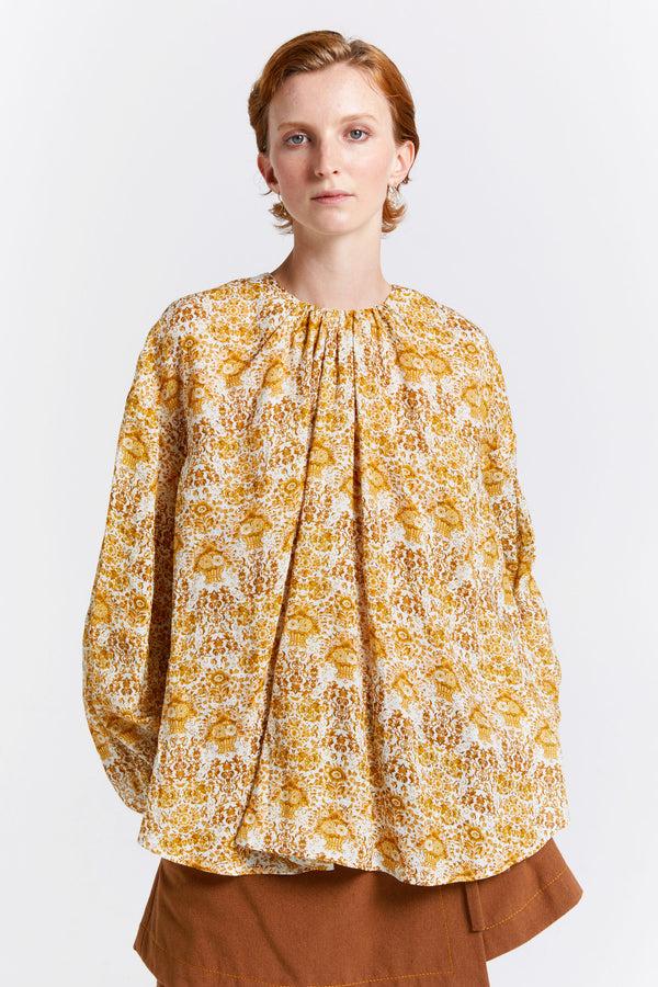 karen walker Heirloom Blouse Off-White/Antique Gold