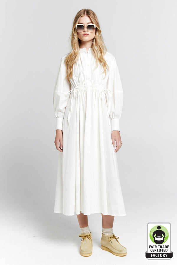 karen walker Hiruma Organic Cotton Shirt Dress Off-White