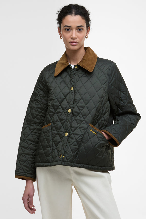 Karen Walker Icons Cropped Liddesdale Quilted Jacket Sage/Ancient