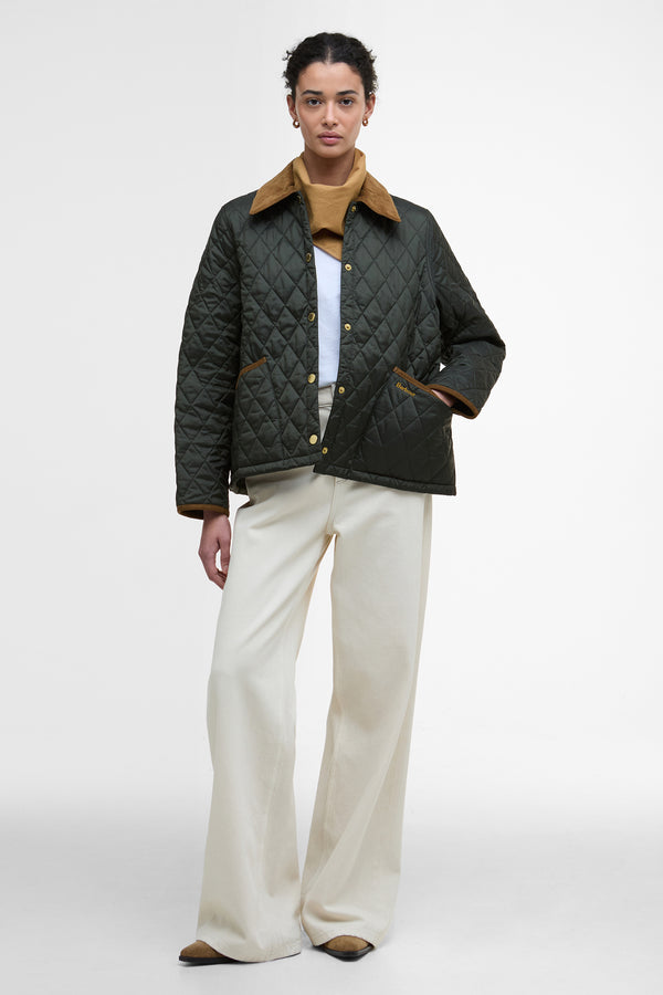Karen Walker Icons Cropped Liddesdale Quilted Jacket Sage/Ancient
