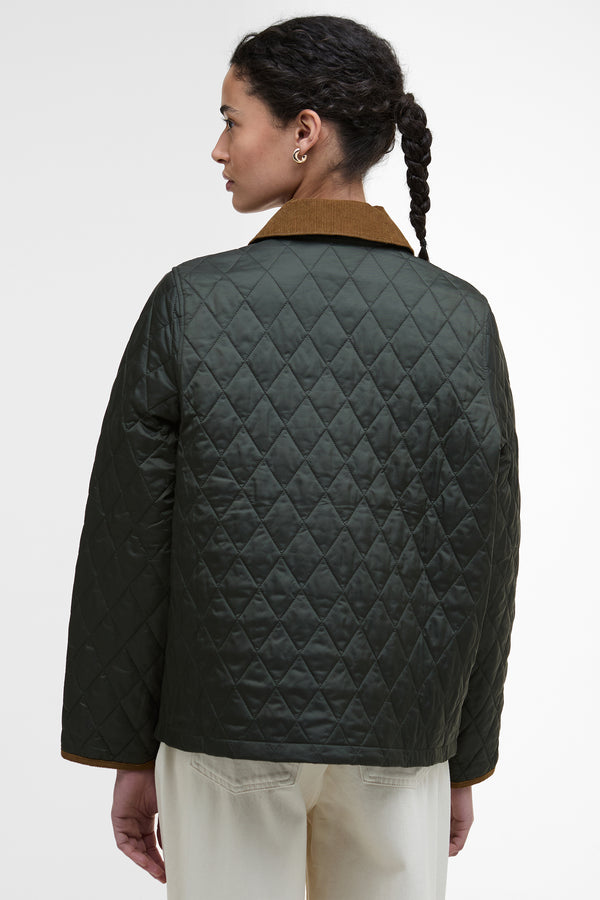 Karen Walker Icons Cropped Liddesdale Quilted Jacket Sage/Ancient