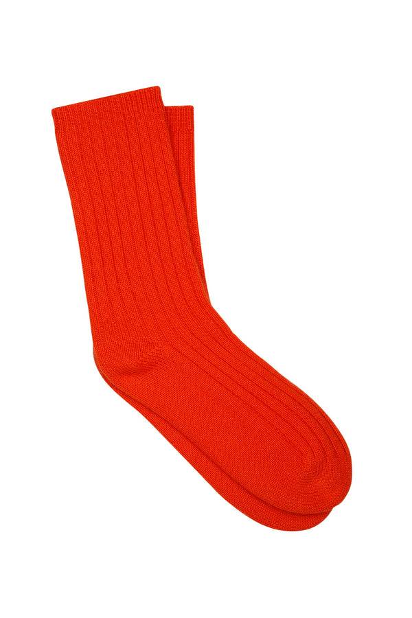 karen walker 100% Cashmere Rib Socks Flame