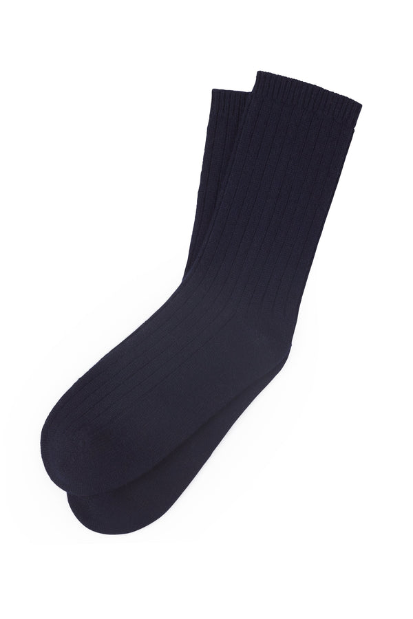 karen walker 100% Cashmere Rib Socks Navy