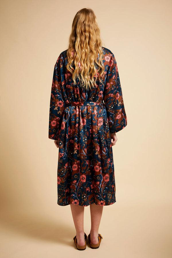 Karen Walker 60s Floral Robe Chocolate