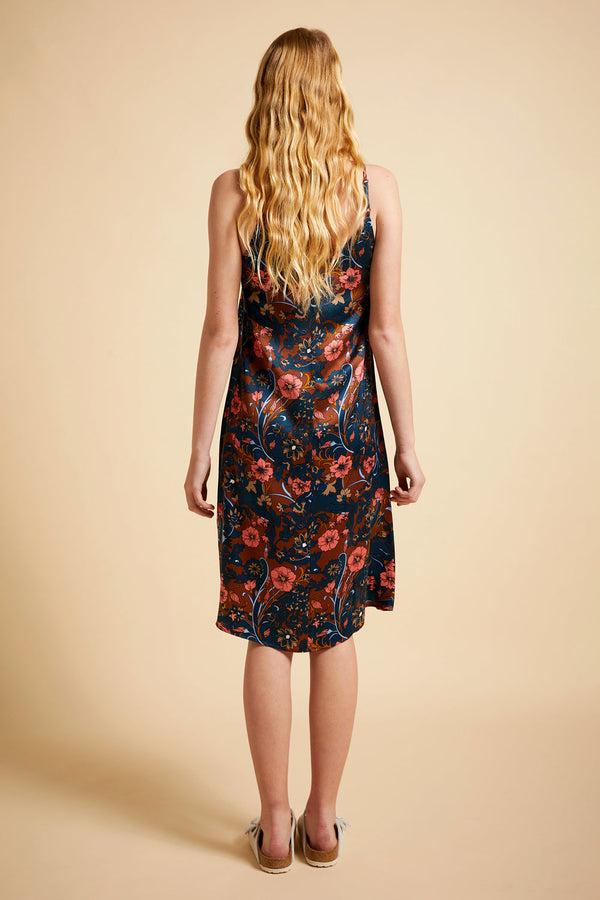 Karen Walker 60s Floral Slip Nightie Chocolate