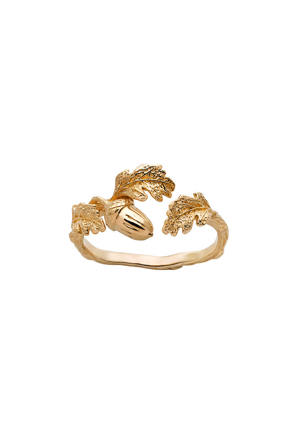 karen walker Acorn and Leaf Ring Gold