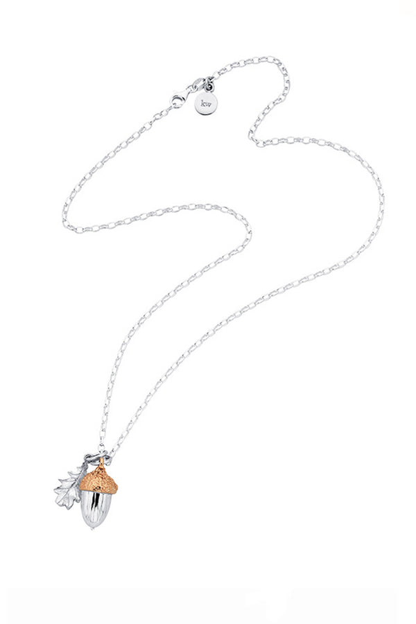 Karen Walker Acorn & Leaf Pendant Silver/Gold