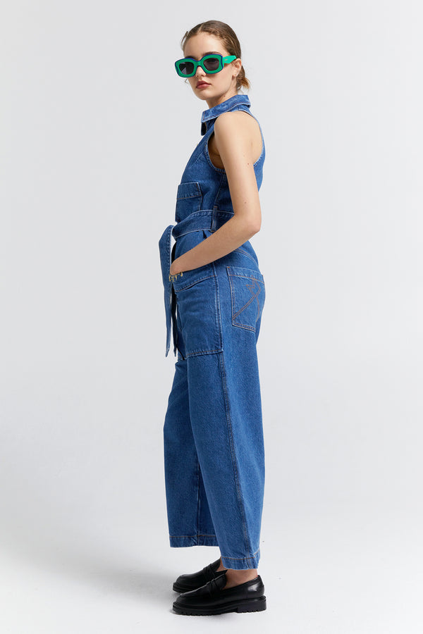 Karen Walker Aeronautical Jumpsuit Washed Denim
