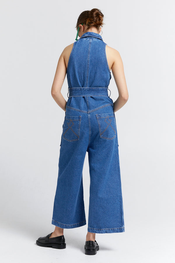 Karen Walker Aeronautical Jumpsuit Washed Denim